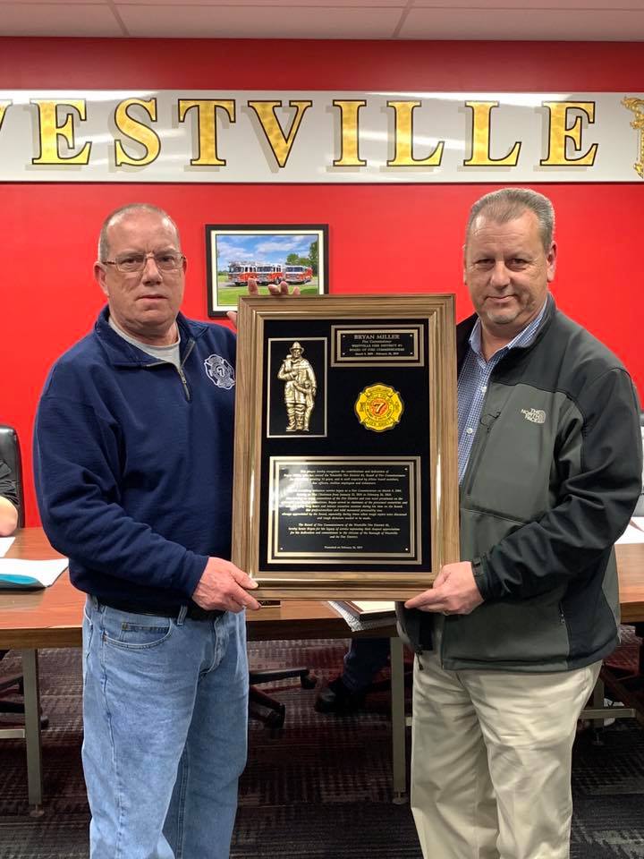 Fire district honors longtime Fire Commissioner Bryan Miller