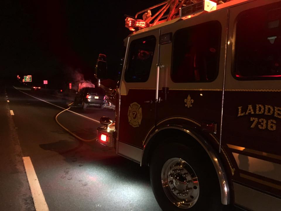 Ladder handles car fire on Rt 295