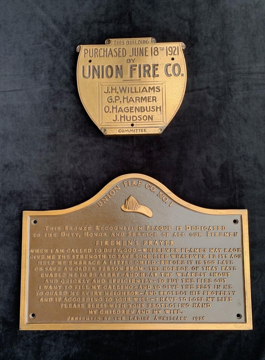 Rededication and Purchase of Prosperity Hall on June 18, 1921 by the Union Fire Company No.1.