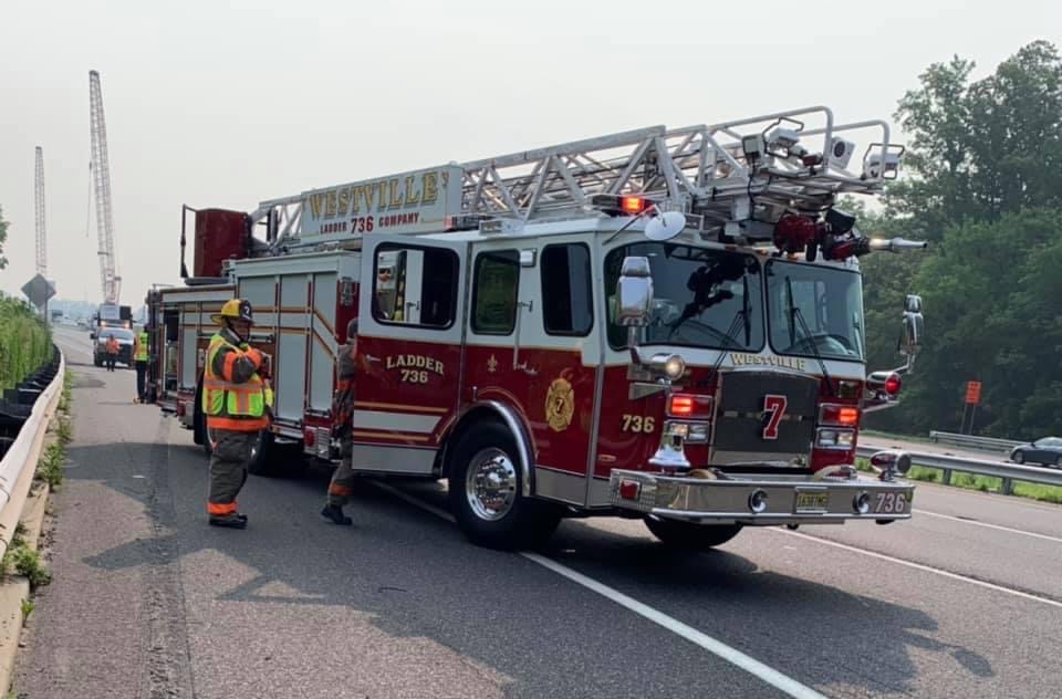 Ladder company responds to fall victim on Rt 295