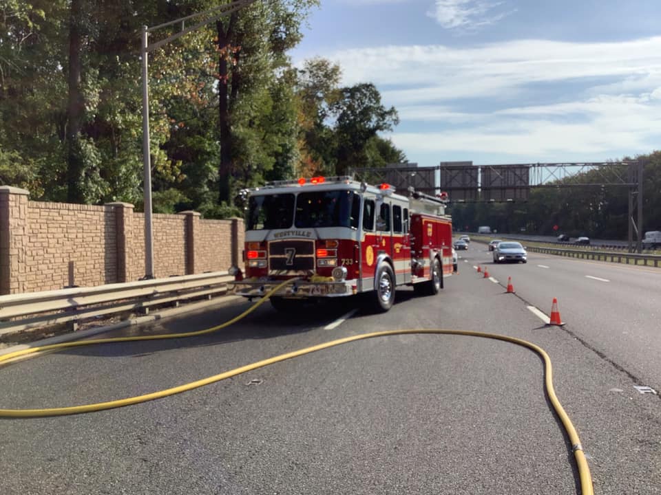 Engine company handles vehicle fire on 295